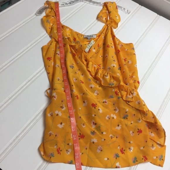 NEW Madewell Silk Wrap Cami Painted Carnations 14 - Picture 5 of 8